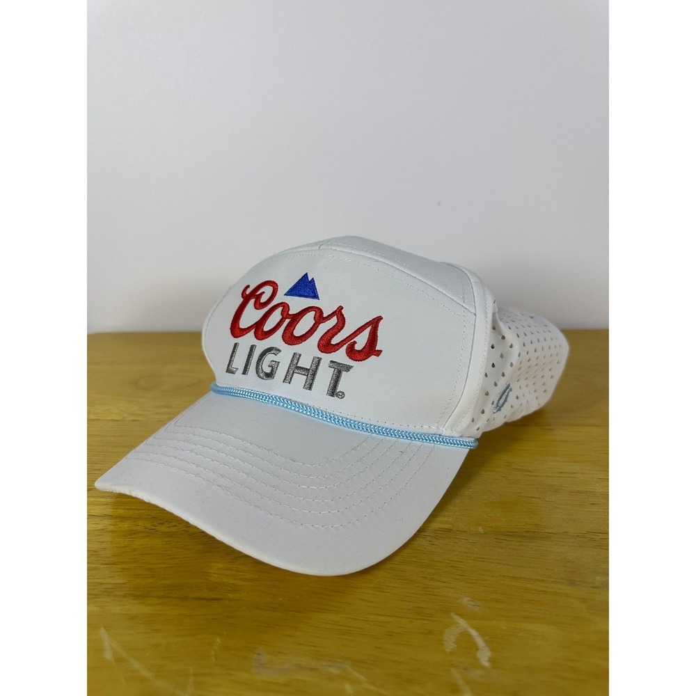 Coors Light Trucker Hat Unisex One Size White Blue Snapback Embroidered Logo